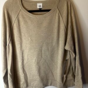 CAbi Women's Crew Neck Sweater in Tan